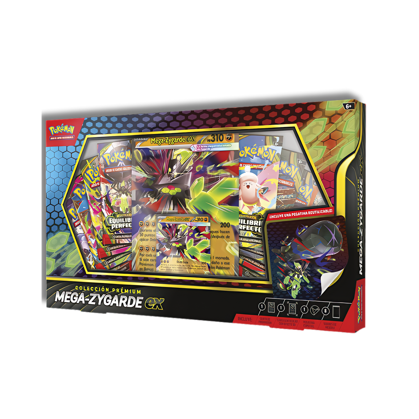 Colección Prémium Mega-Zygarde EX Pokémon TCG en español con carta holográfica, carta jumbo 3D y 8 sobres de mejora