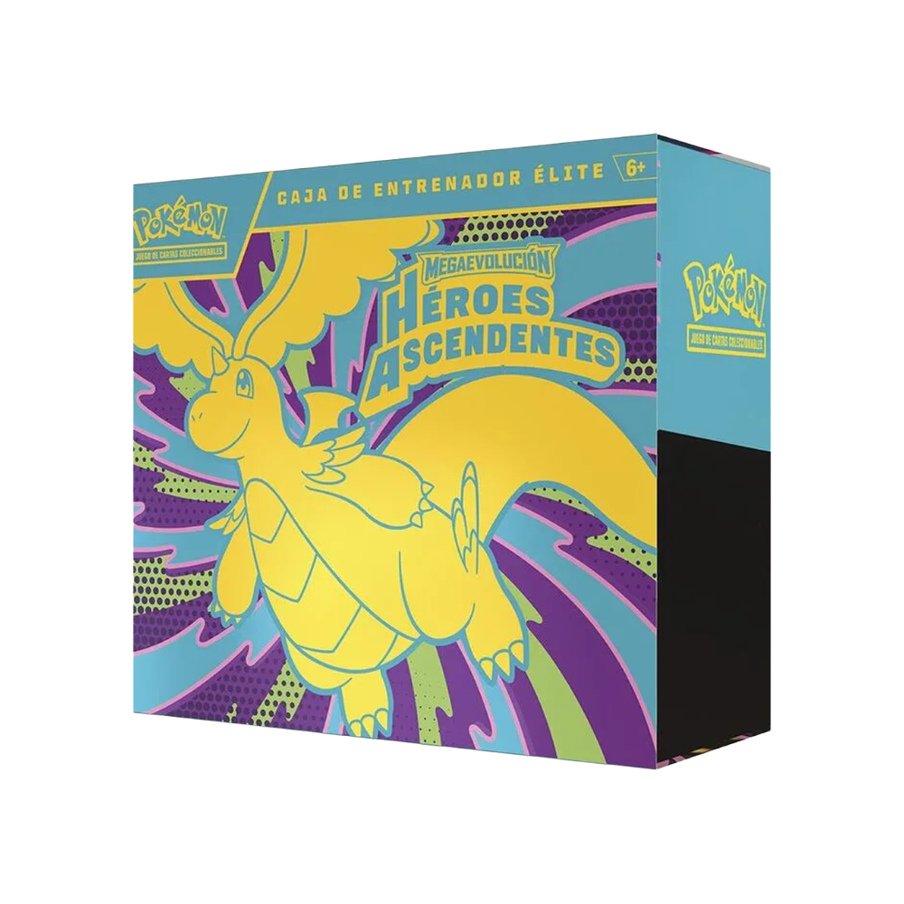 Caja Entrenador Élite Megaevolución Héroes Ascendentes Pokémon TCG con sobres y carta promo