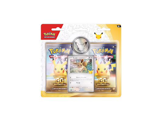 Pokémon TCG - Blíster 30 Aniversario 2 sobres con moneda ( Español)