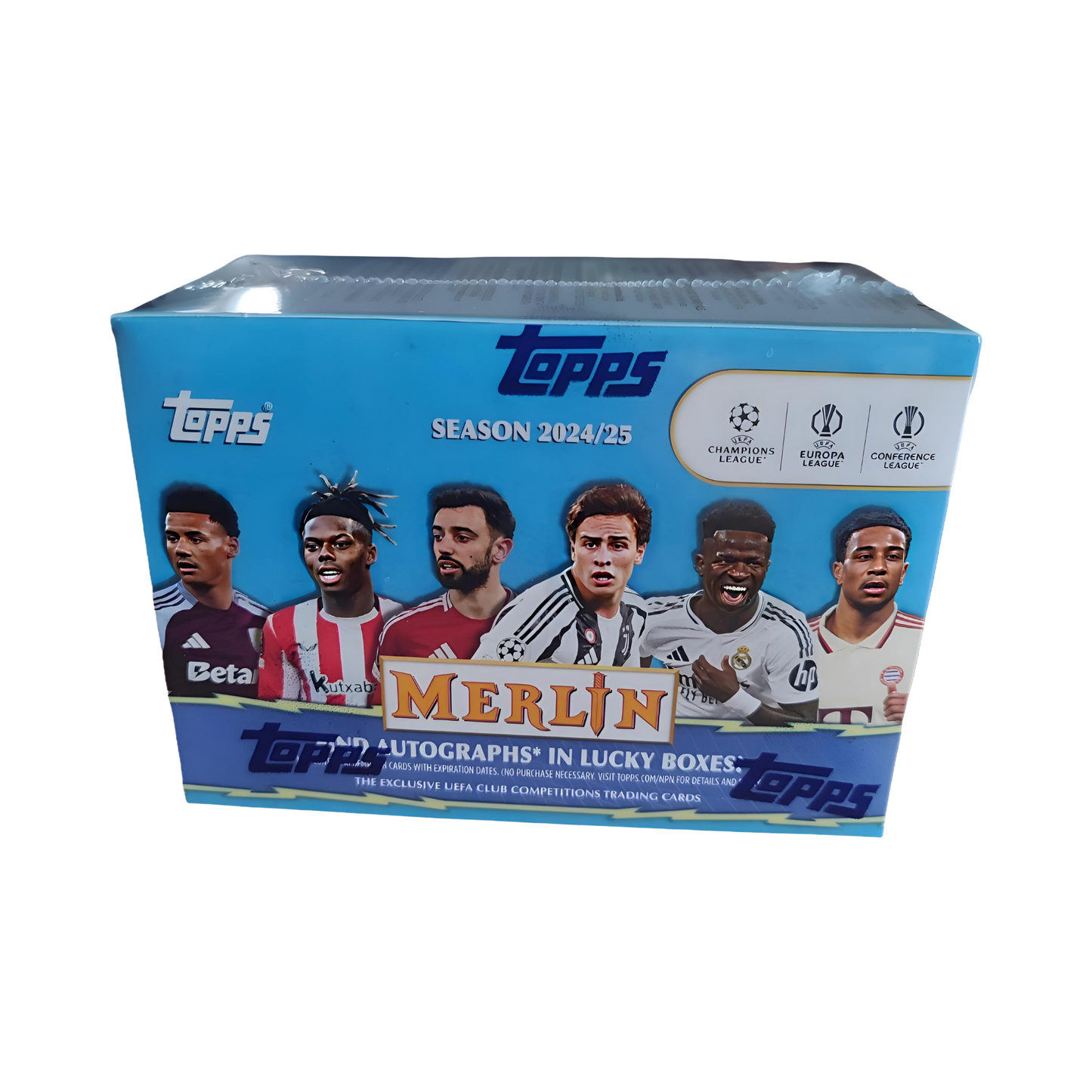 Sobres Topps Merlin Chrome 2024/25 UEFA con cartas de jugadores de Champions League