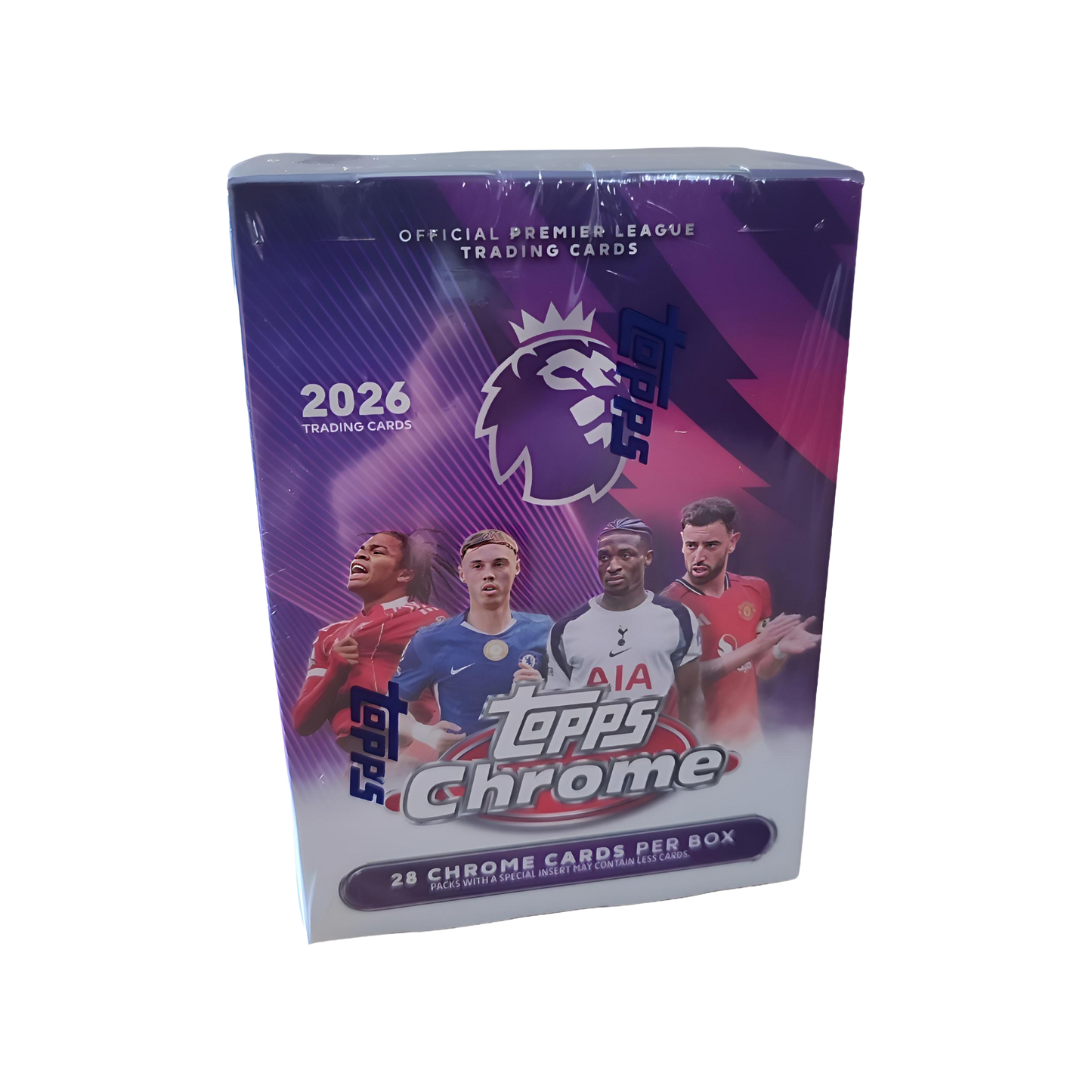 Value Box Topps Chrome Premier League 2026 caja de sobres de cartas de fútbol de Topps de la Premier League