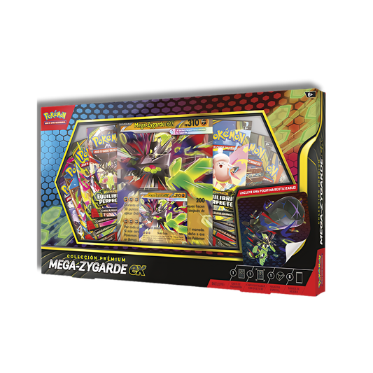 Colección Prémium Mega-Zygarde EX Pokémon TCG en español con carta holográfica, carta jumbo 3D y 8 sobres de mejora